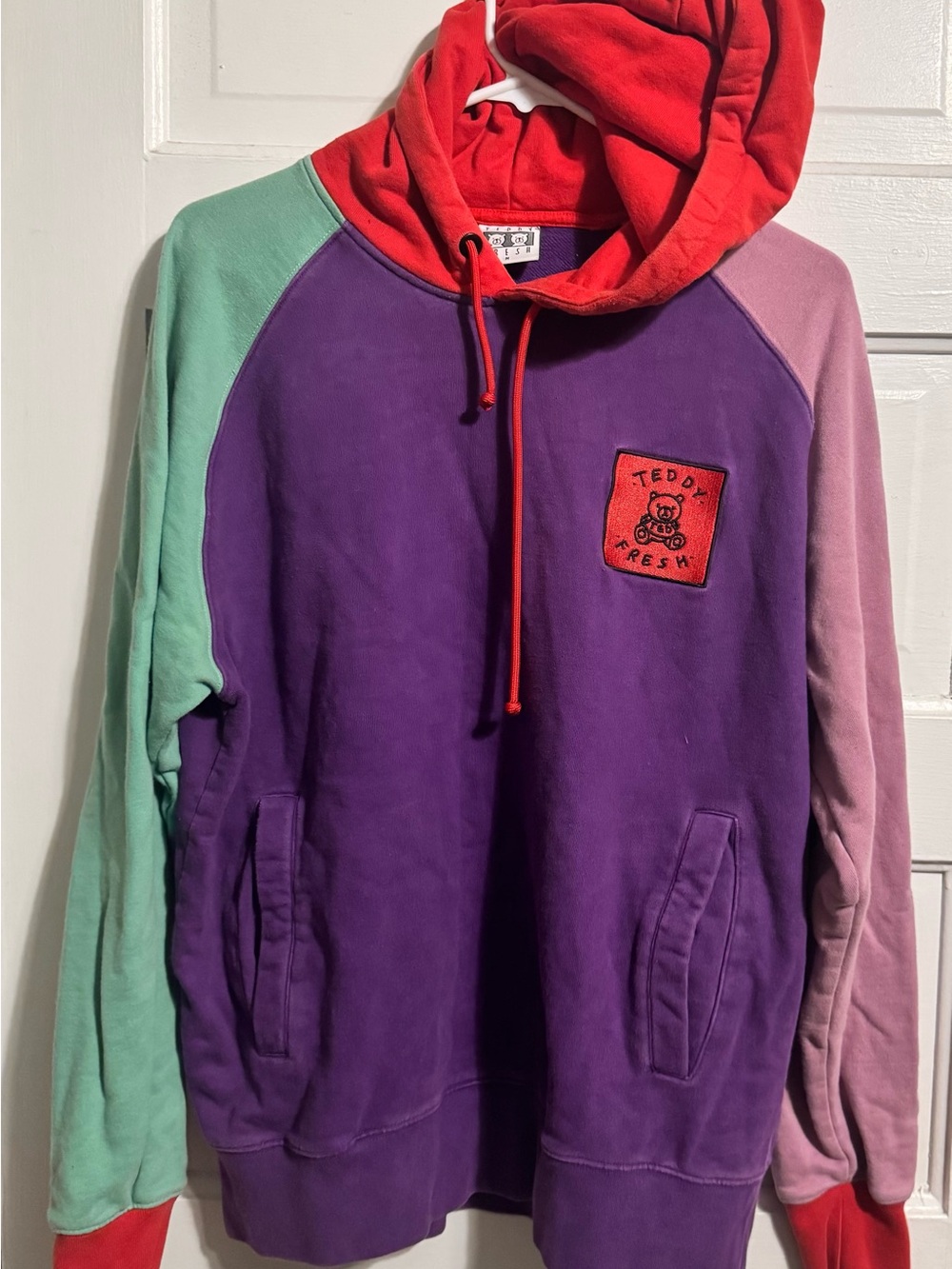 fresh Colorblock Crewneck Hoodie Sweater - Purple, Red, Mint, Pink